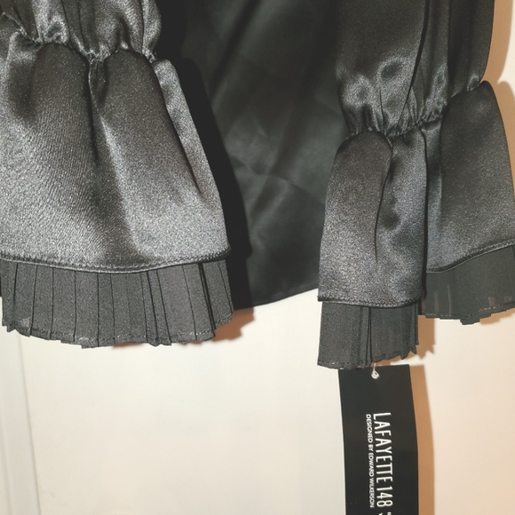 Lafayette 148 New York Womens Silk Black blouse 12 NWT - Picture 4 of 10